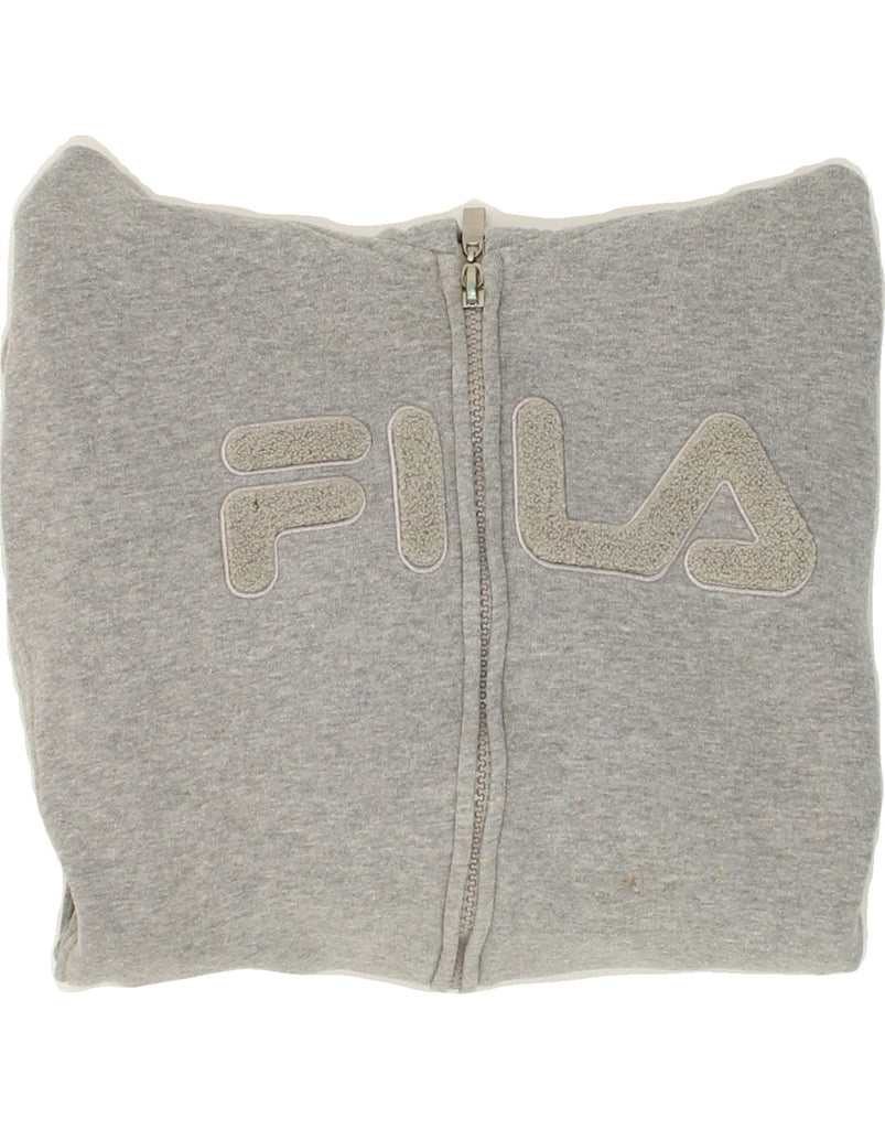 FILA Mens Graphic Zip Hoodie Sweater Small Grey | Vintage Fila | Thrift | Second-Hand Fila | Used Clothing | Messina Hembry 