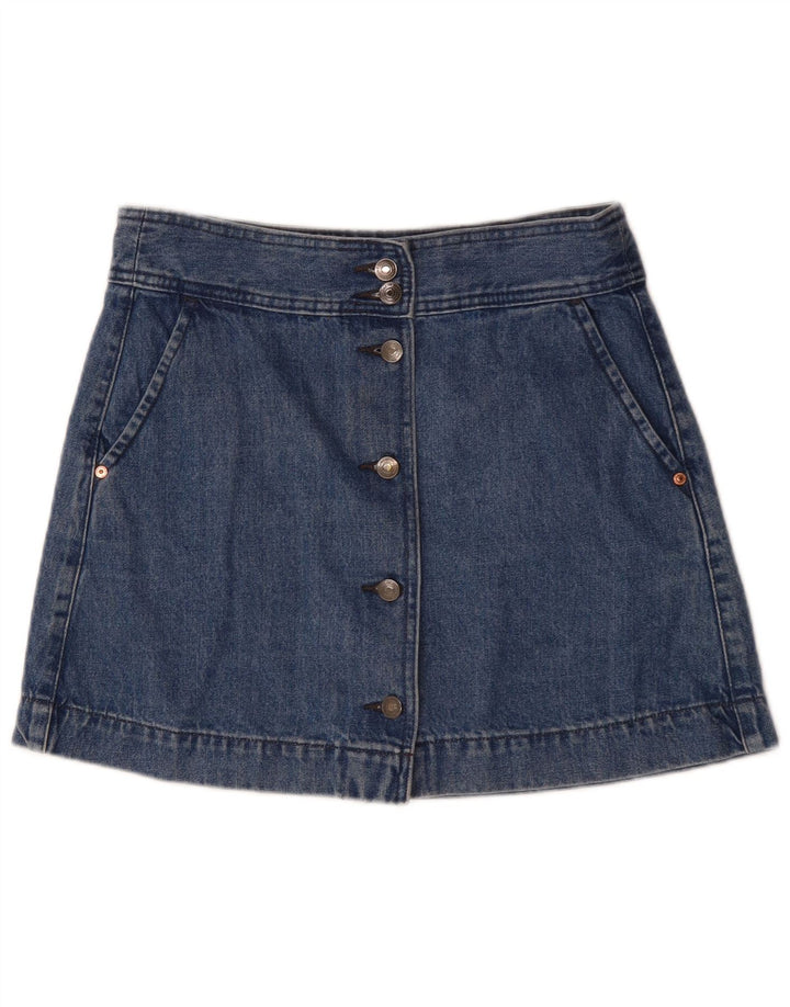 Benetton Womens Mini Denim Skirt UK 12 Medium W30  Blue Cotton