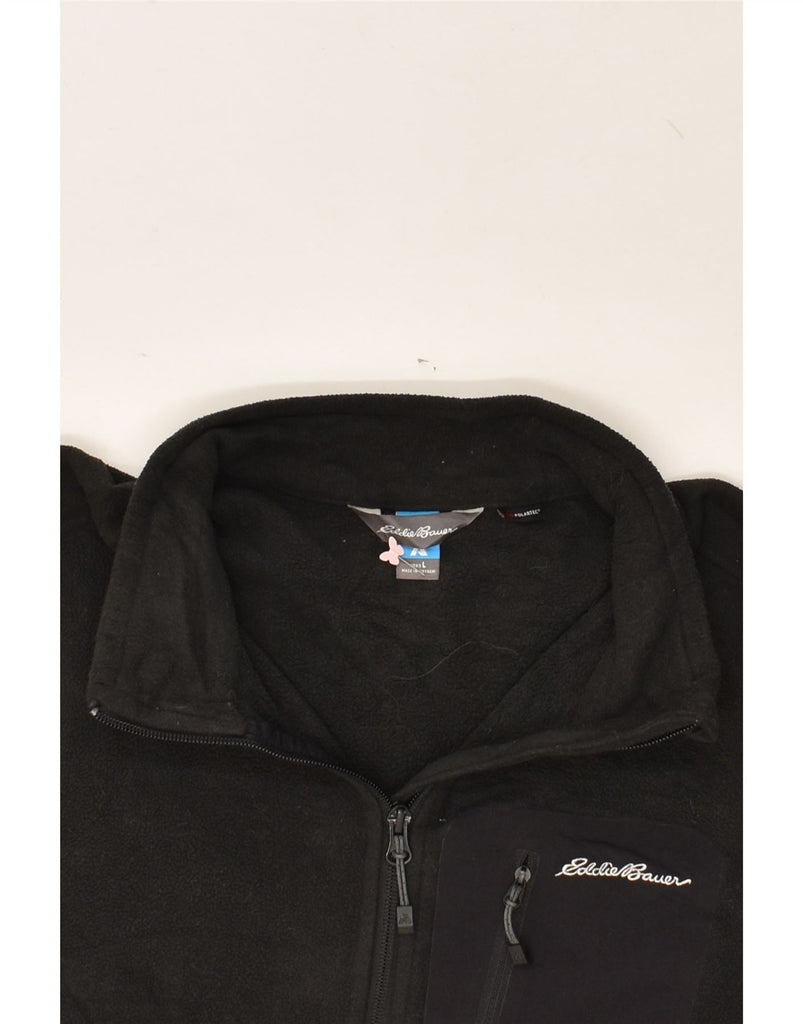 EDDIE BAUER Mens Fleece Jacket UK 40 Large Black Polyester | Vintage Eddie Bauer | Thrift | Second-Hand Eddie Bauer | Used Clothing | Messina Hembry 