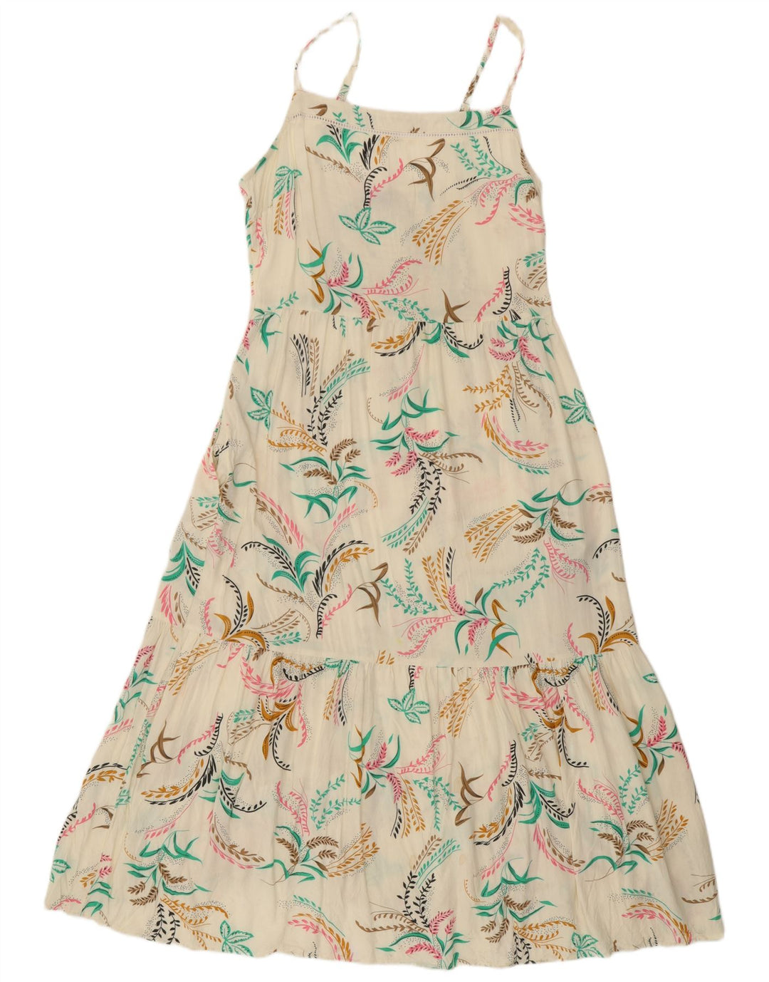 Marks & Spencer Womens Sundress UK 12 Medium Off White Floral Viscose