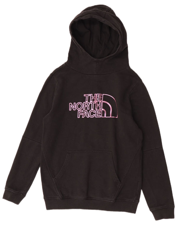 The North Face Girls Graphic Hoodie Jumper 13-14 Years XL Black Cotton