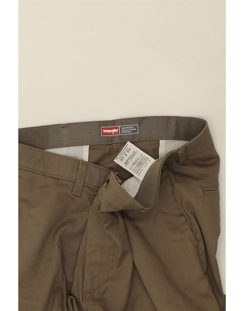 WRANGLER Mens Straight Comfort Fit Chino Trousers W34 L29  Brown Cotton | Vintage Wrangler | Thrift | Second-Hand Wrangler | Used Clothing | Messina Hembry 