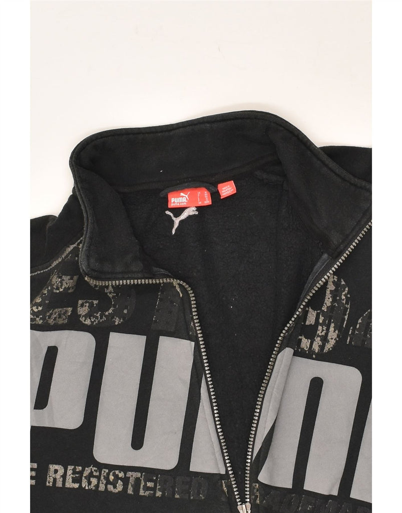 PUMA Girls Graphic Tracksuit Top Jacket 13-14 Years Black Cotton | Vintage Puma | Thrift | Second-Hand Puma | Used Clothing | Messina Hembry 