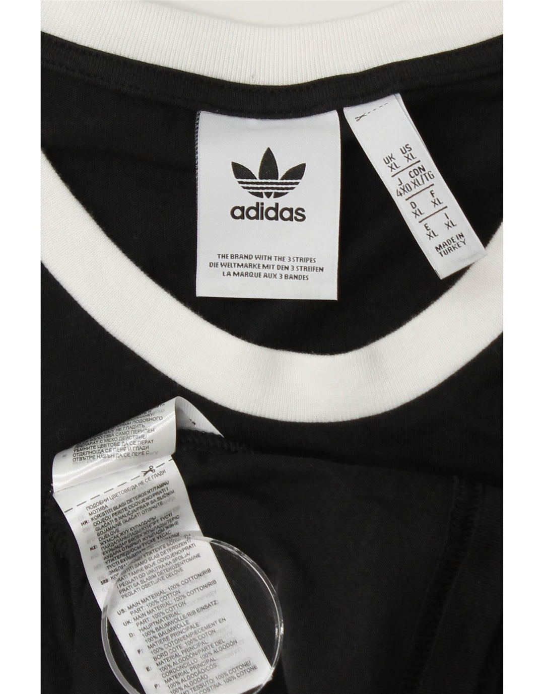 Adidas Mens T-Shirt Top XL Black Cotton