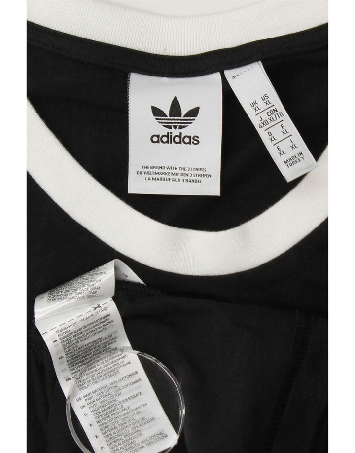 Adidas Mens T-Shirt Top XL Black Cotton