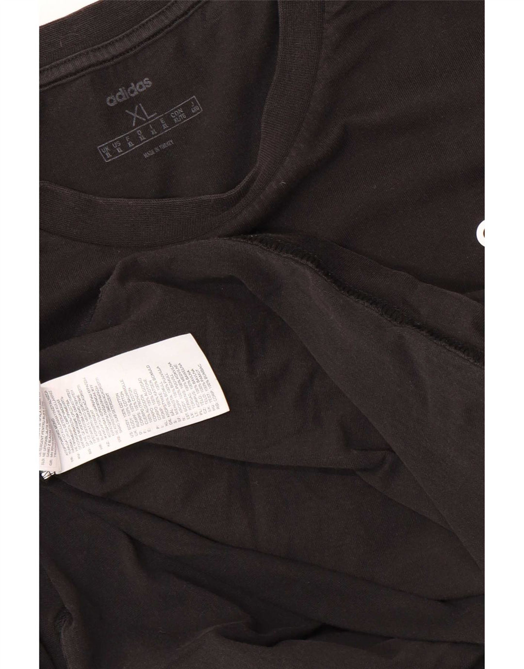 Adidas Mens T-Shirt Top XL Black Cotton