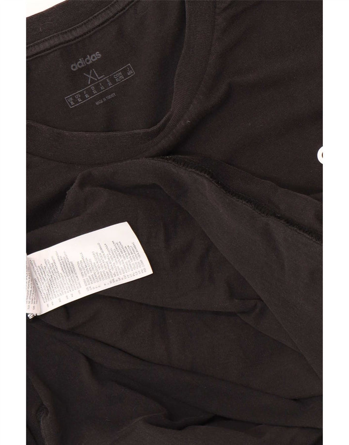 Adidas Mens T-Shirt Top XL Black Cotton