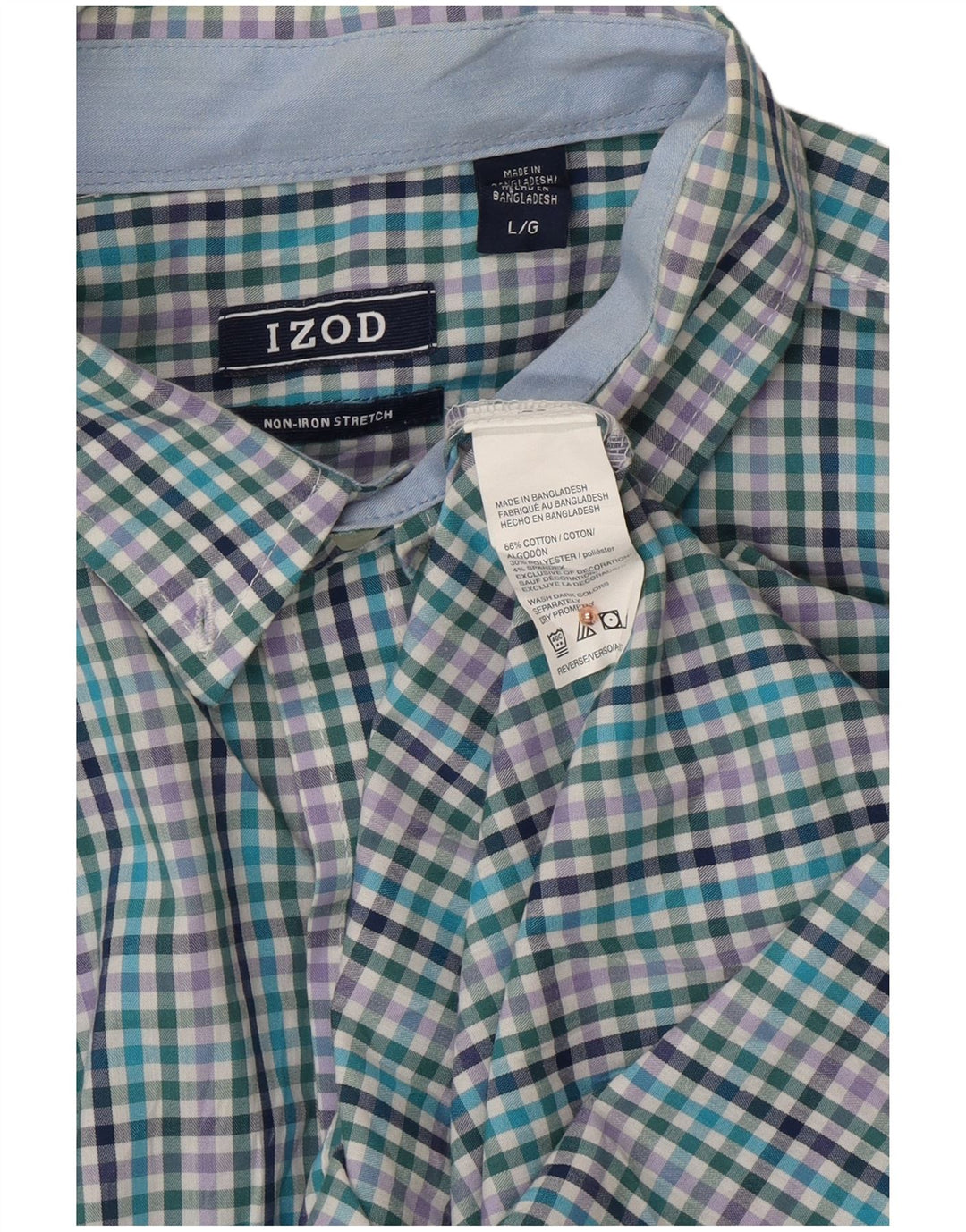 IZOD Mens Shirt Large Multicoloured Check Cotton
