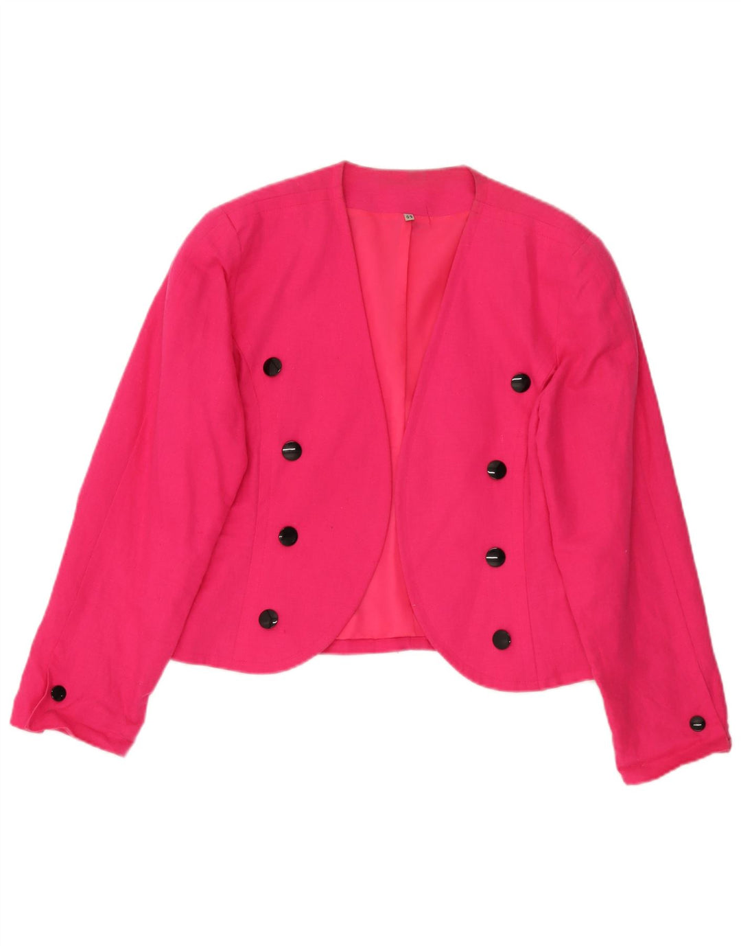 Vintage Womens Open Blazer Jacket EU 44 Large Pink Linen