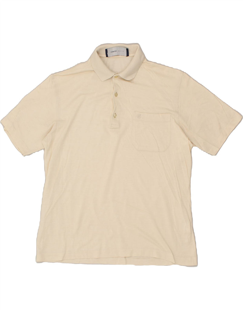 CERRUTI 1881 Mens Polo Shirt IT 50 Medium Beige Cotton | Vintage Cerruti 1881 | Thrift | Second-Hand Cerruti 1881 | Used Clothing | Messina Hembry 