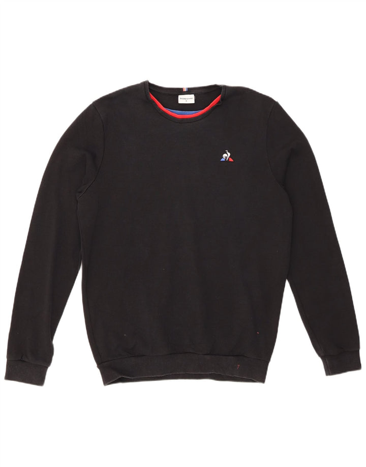 LE COQ SPORTIF Mens Sweatshirt Jumper Medium Black Cotton