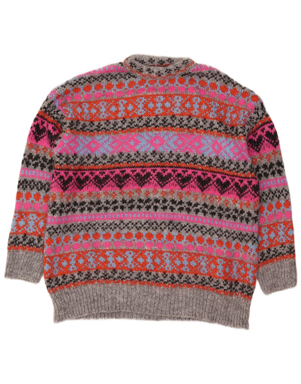 Zara Womens Crew Neck Jumper Sweater UK 16 Large Multicoloured Fair Isle