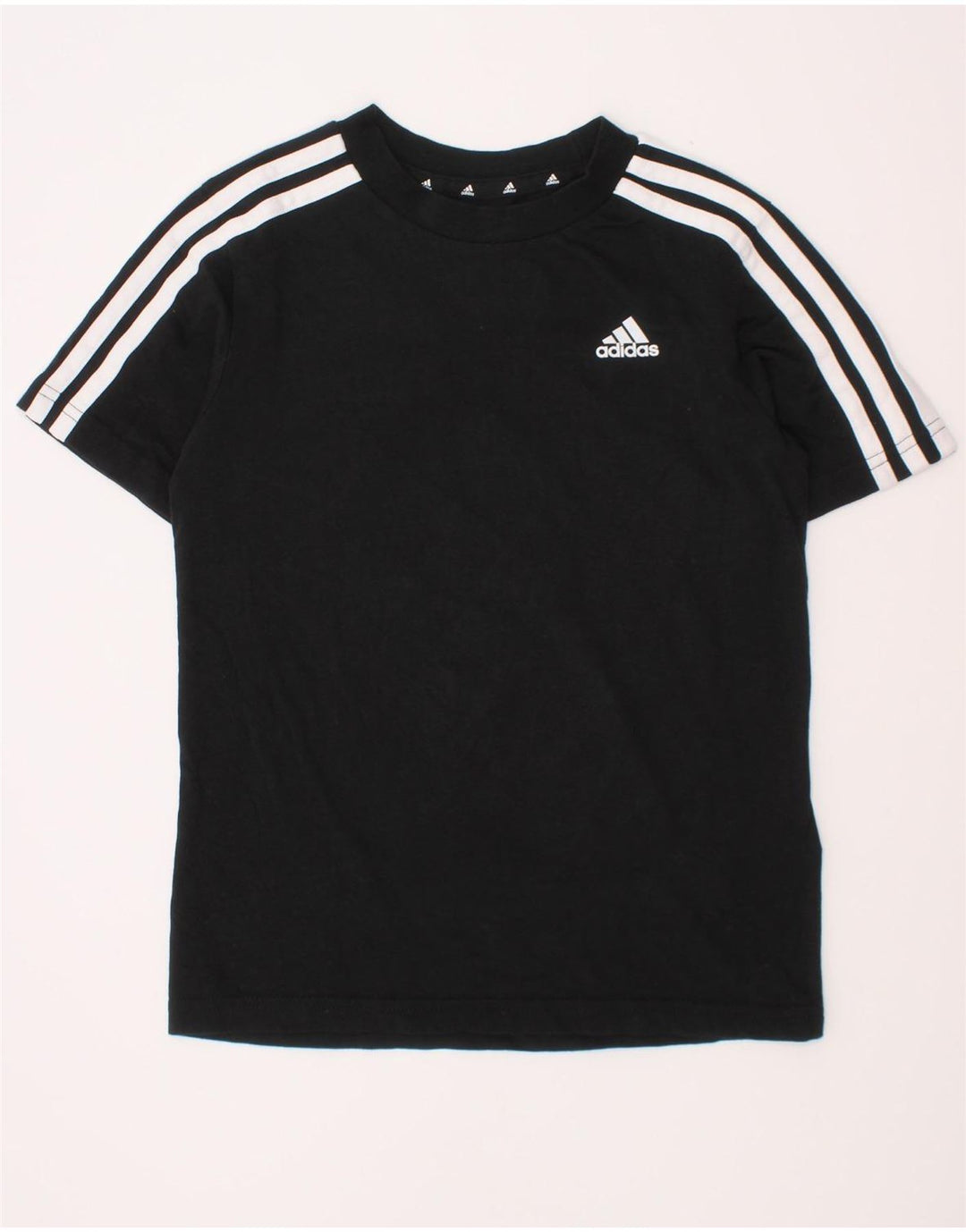 Adidas Boys T-Shirt Top 7-8 Years Black Cotton