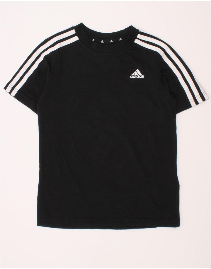 Adidas Boys T-Shirt Top 7-8 Years Black Cotton