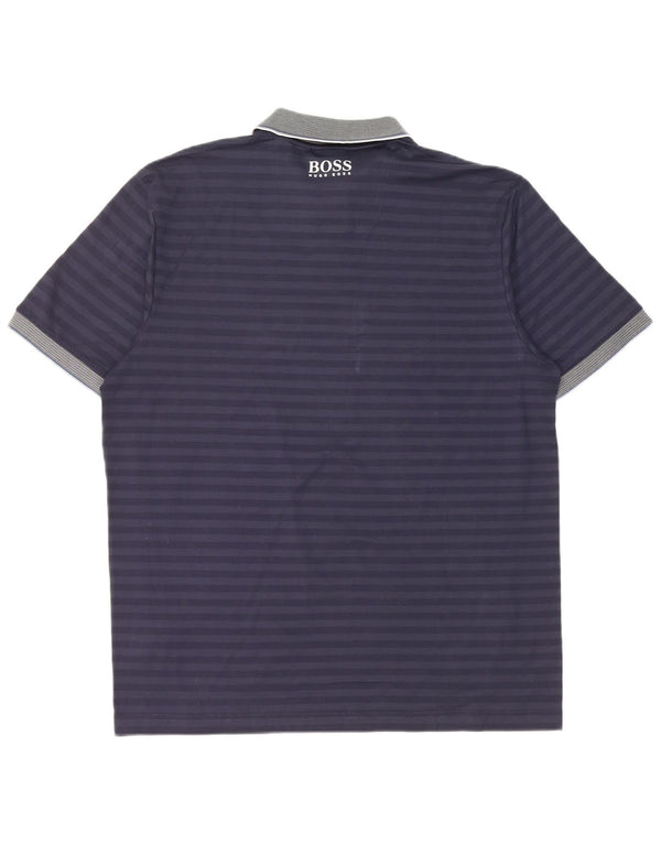 Hugo Boss Mens Martin Kaymer Polo Shirt XL Navy Blue Colourblock Cotton