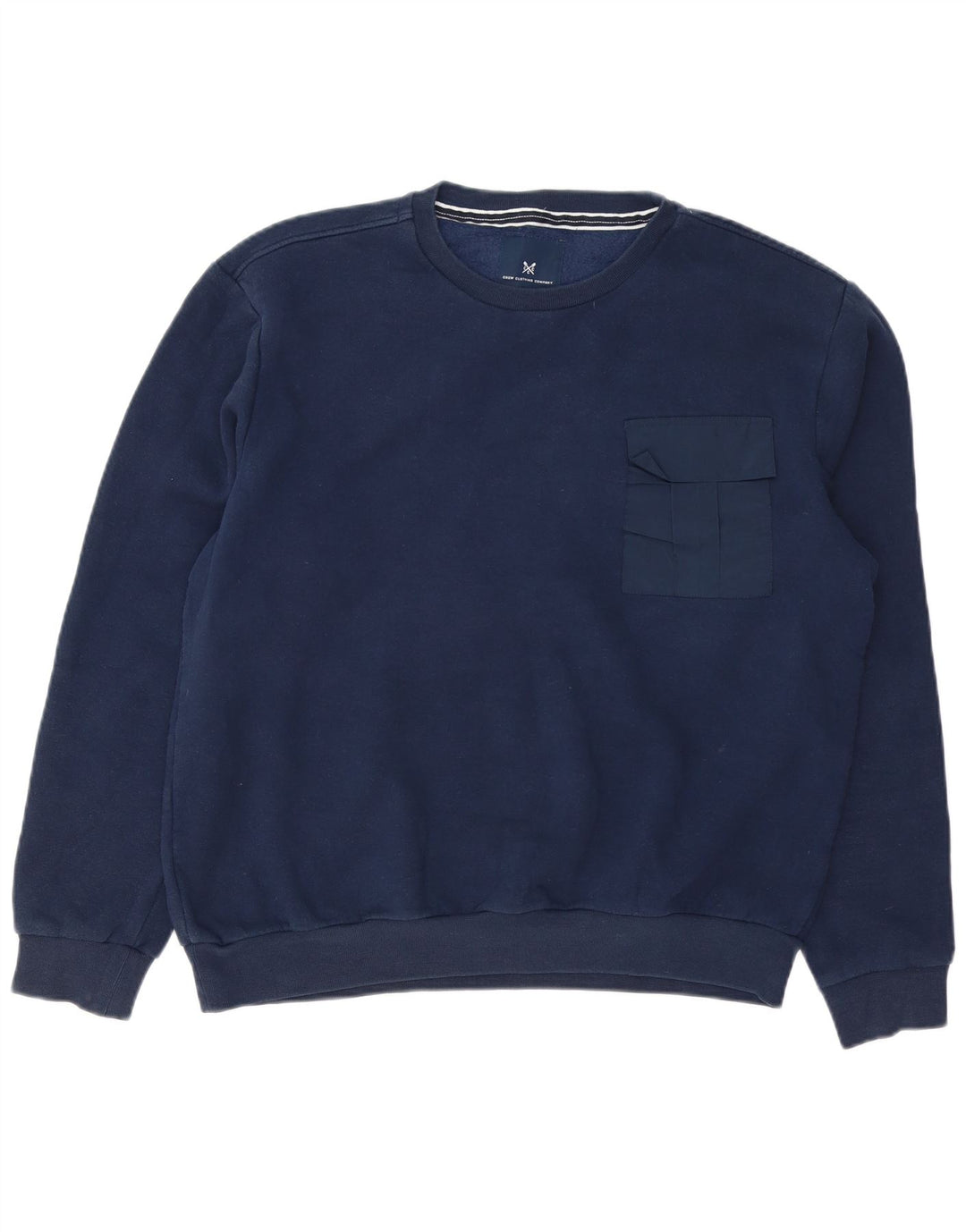 CREW CLOTHING Mens Sweatshirt Jumper Large Navy Blue Cotton