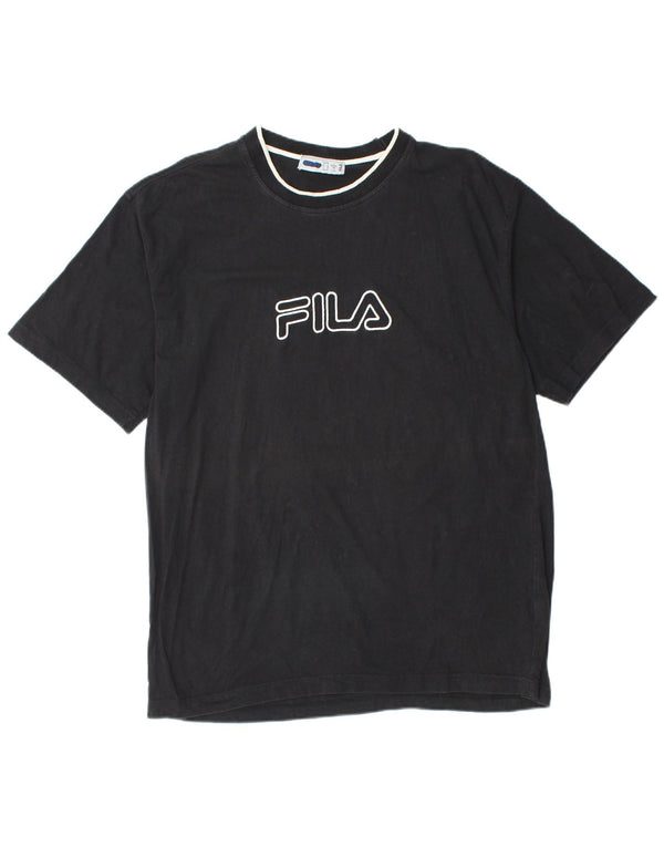 FILA Mens Graphic T-Shirt Top Large Black