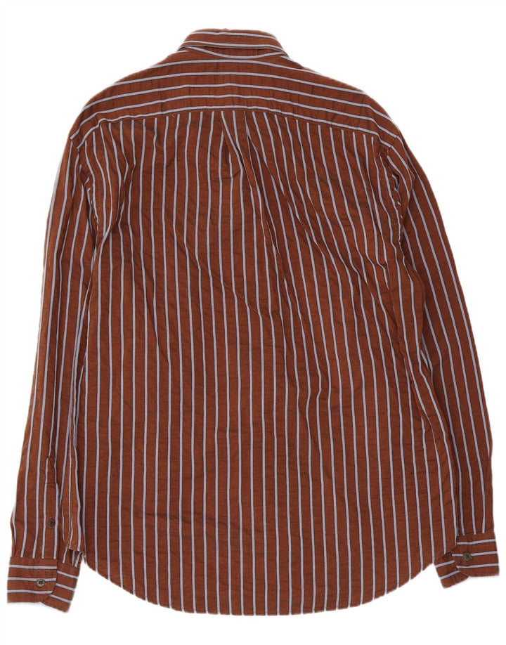 Harmont & Blaine Mens Shirt 2XL Brown Striped Cotton