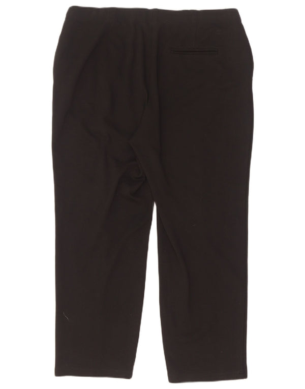 Marks & Spencer Womens Straight Cropped Trousers UK 14 Large W33 L25 Black