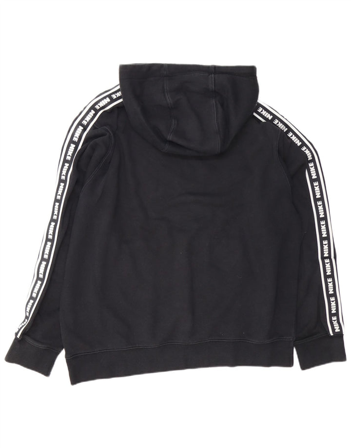 NIKE Mens Graphic Hoodie Jumper Large Black Cotton