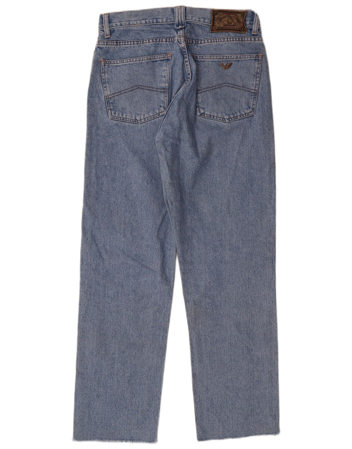 Armani Mens High Waist Straight Jeans W32 L29 Blue Cotton
