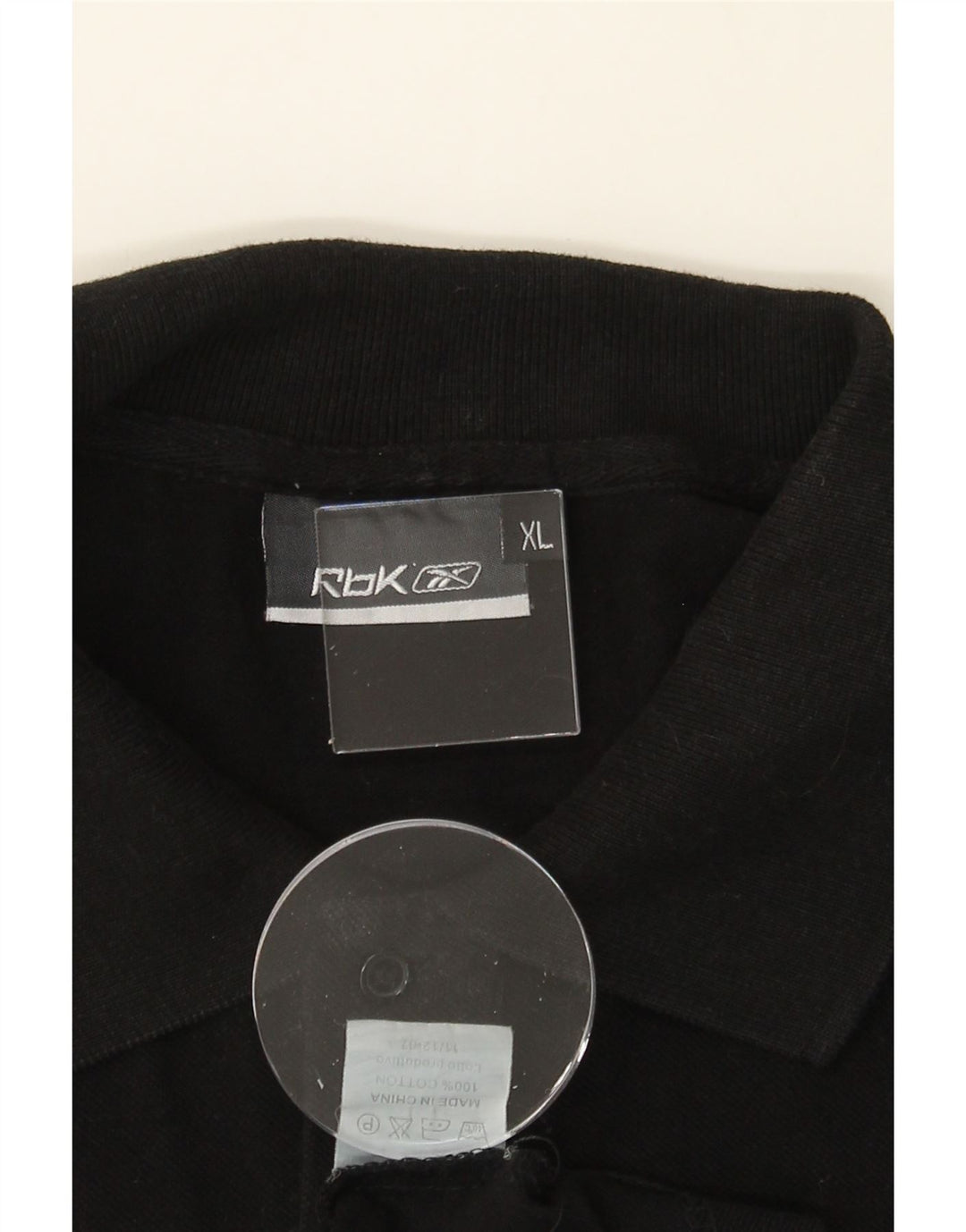 REEBOK Mens Polo Shirt XL Black Cotton Vintage Reebok and Second-Hand Reebok from Messina Hembry 