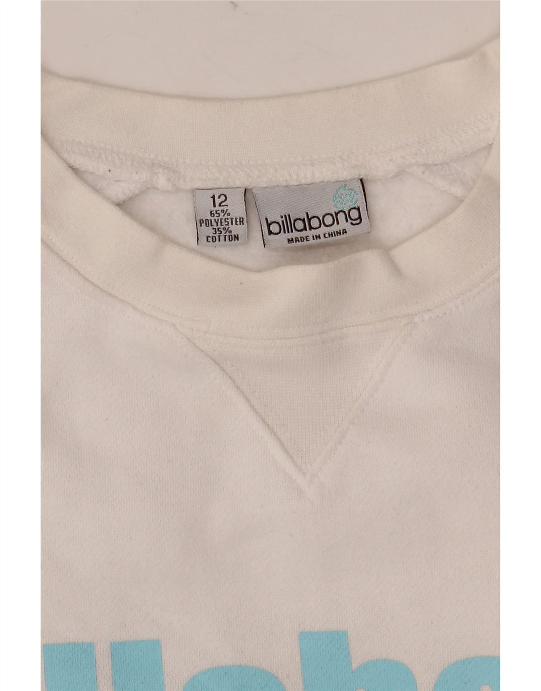 BILLABONG Womens Graphic Sweatshirt Jumper UK 12 Medium White Polyester