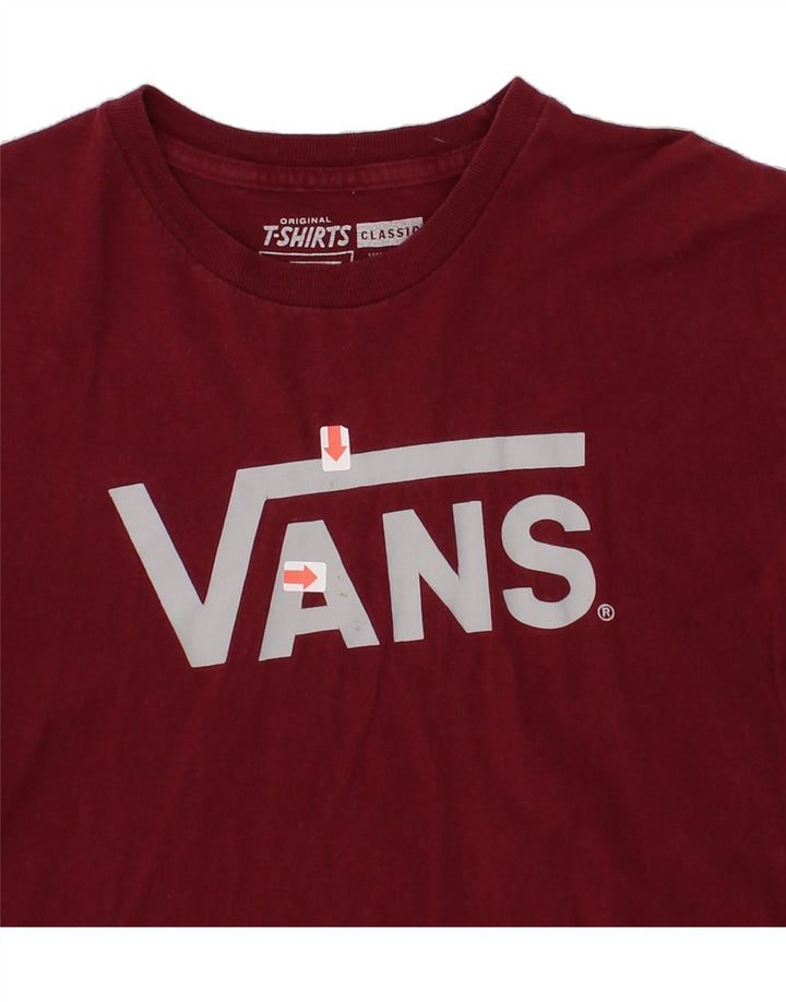 VANS Mens Classic Fit Graphic T-Shirt Top Medium Maroon Cotton Vintage Vans and Second-Hand Vans from Messina Hembry 