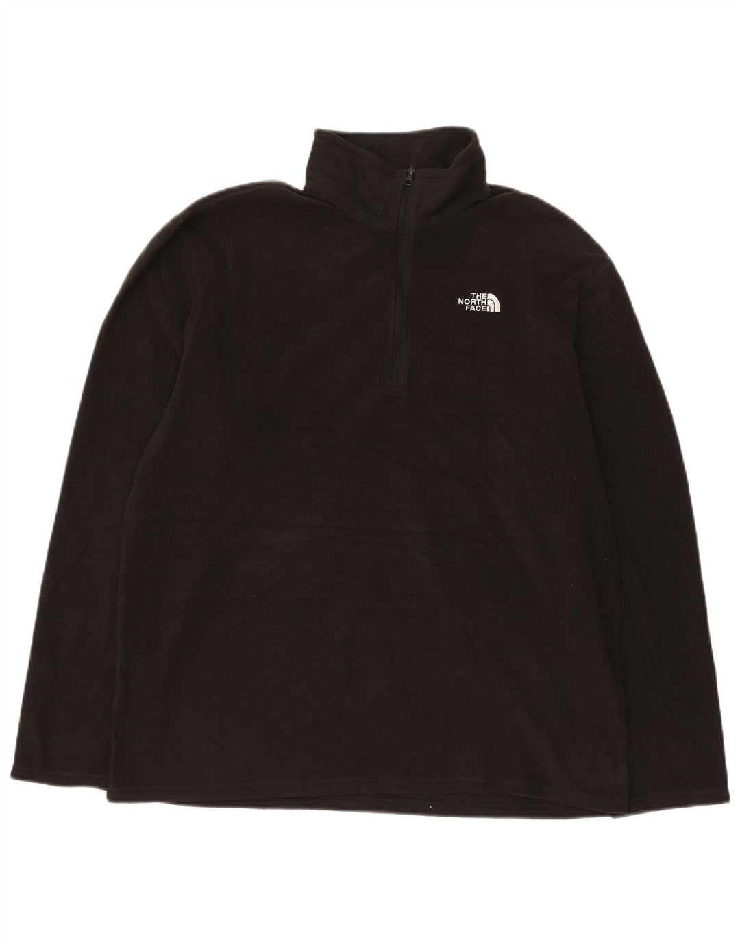 THE NORTH FACE Mens Zip Neck Fleece Jumper Large Black Polyester