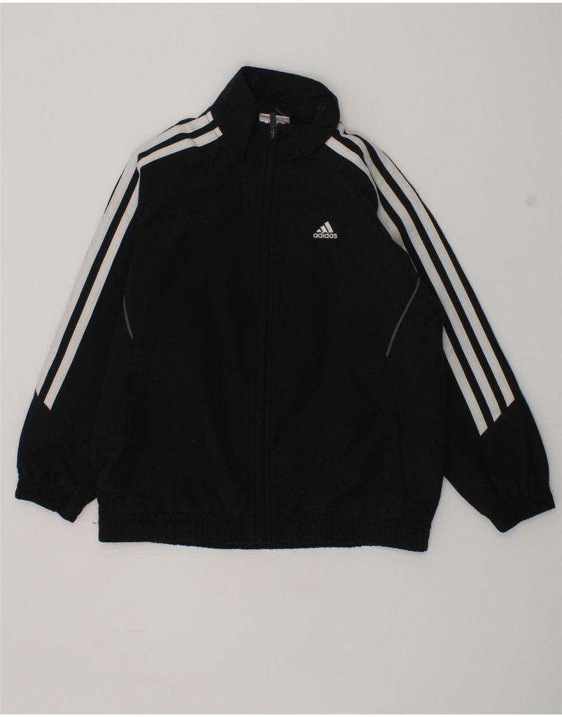 ADIDAS Boys Graphic Tracksuit Top Jacket 5-6 Years Black Polyester | Vintage Adidas | Thrift | Second-Hand Adidas | Used Clothing | Messina Hembry 