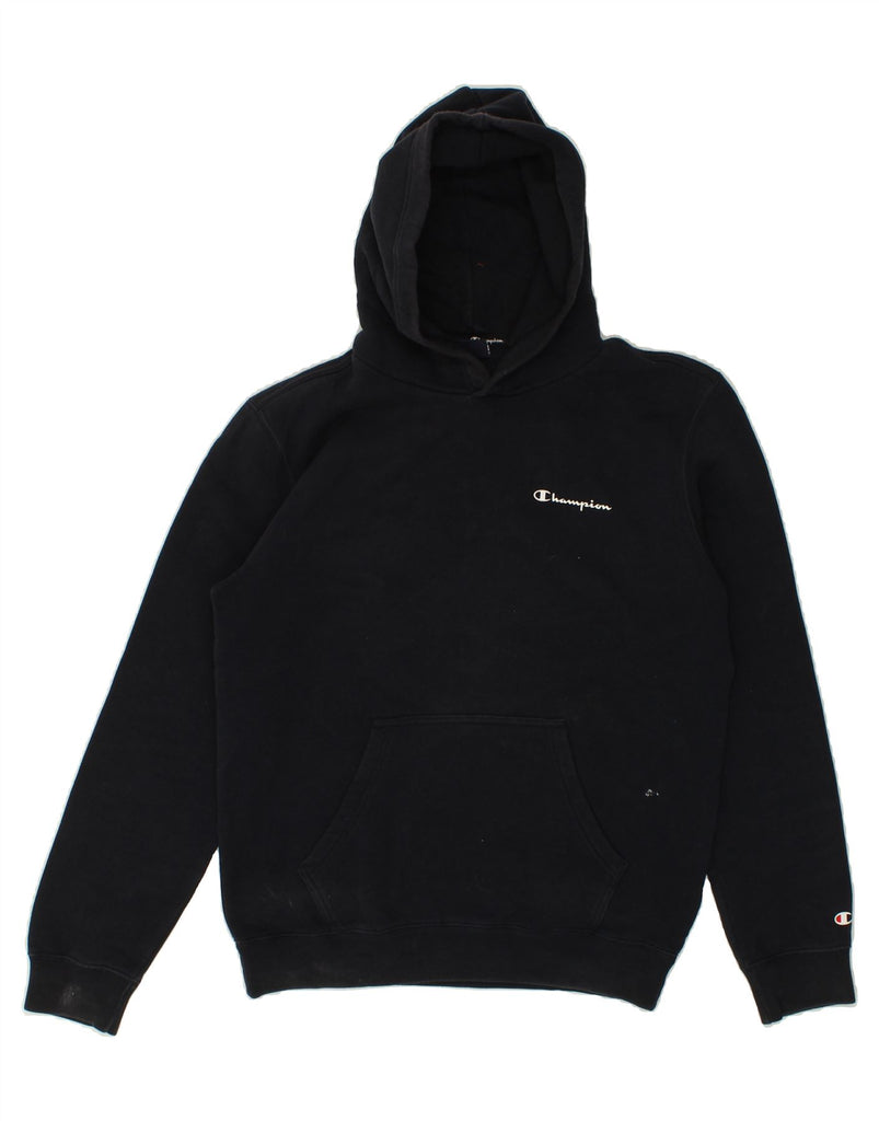 CHAMPION Mens Hoodie Jumper Medium Black Vintage Champion and Second-Hand Champion from Messina Hembry 