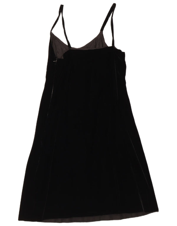 Vintage Womens Velvet Slip Dress IT 48 XL Black