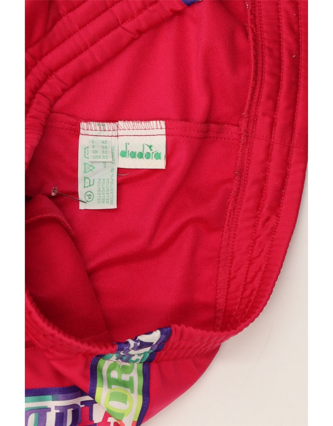 Diadora Womens Graphic Tracksuit Trousers UK 14 Large  Pink Polyester