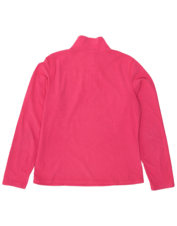 The North Face Womens Zip Neck Fleece Jumper UK 12 Medium Pink Polyester