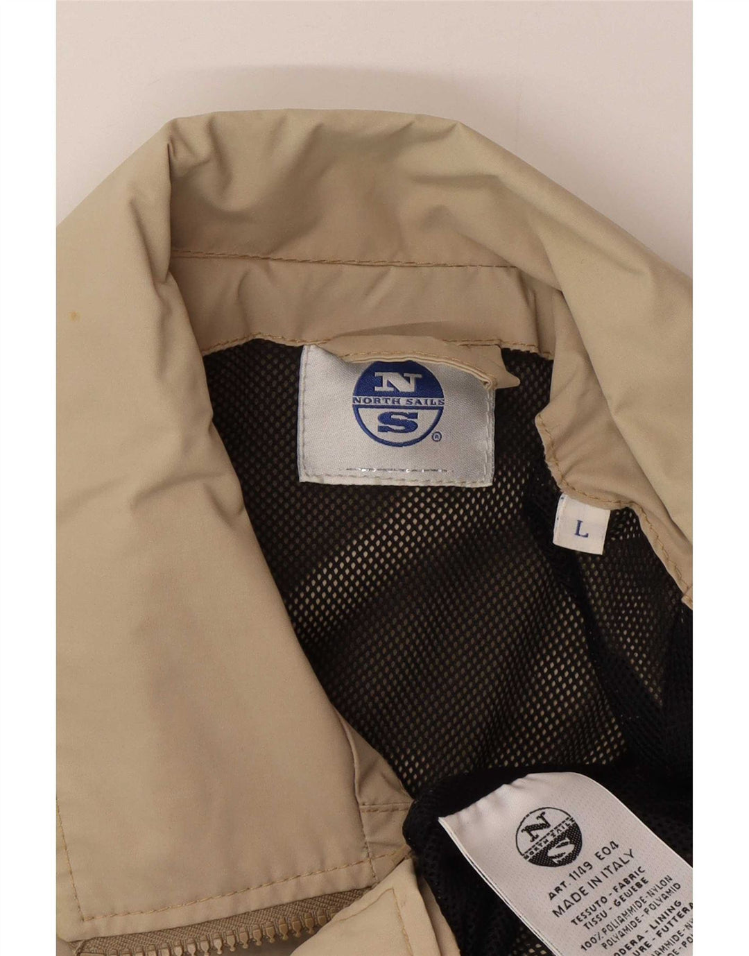 North Sails Mens Bomber Jacket UK 40 Large Beige Polyamide