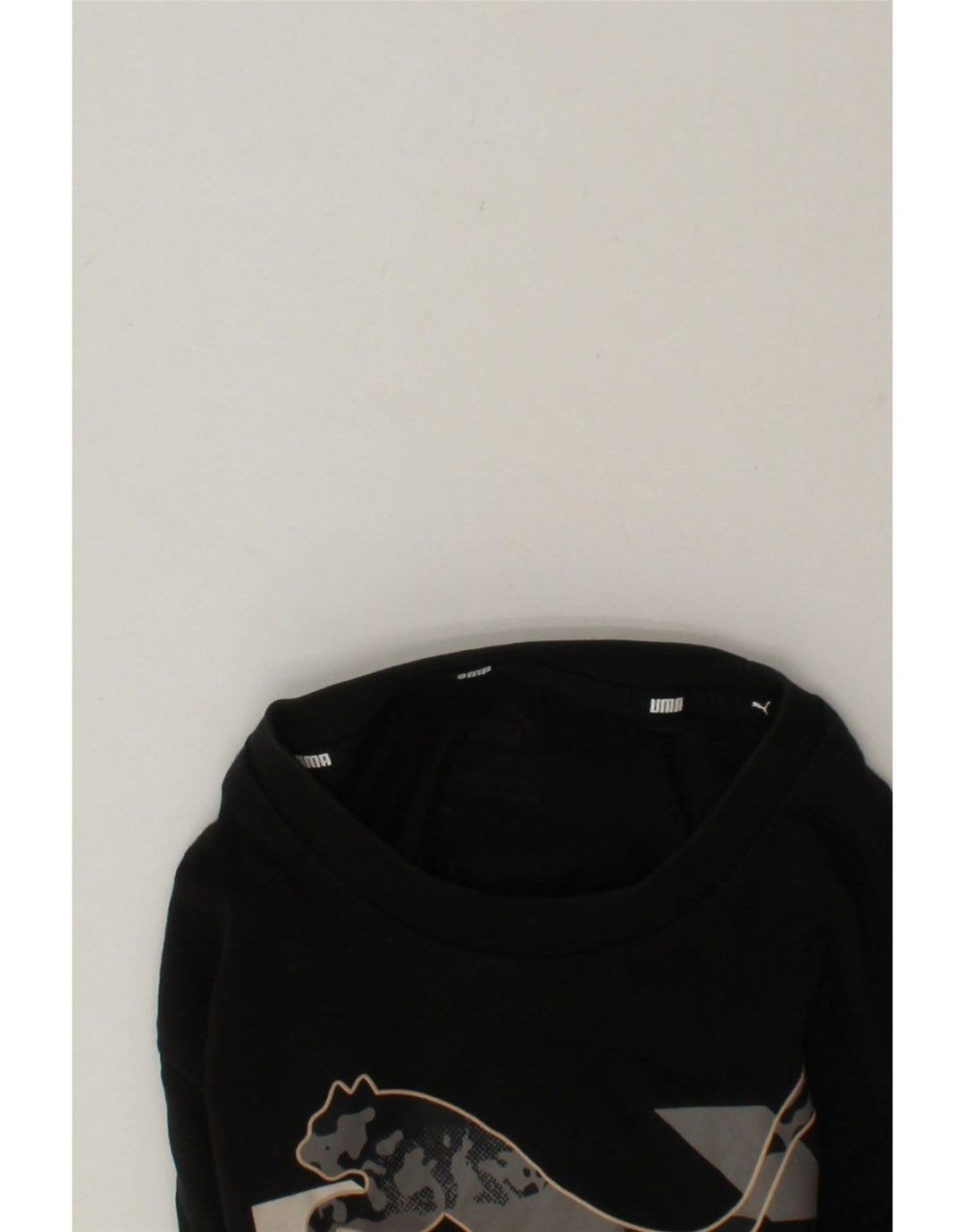 PUMA Boys Graphic Top Long Sleeve 11-12 Years Black Cotton Vintage Puma and Second-Hand Puma from Messina Hembry 