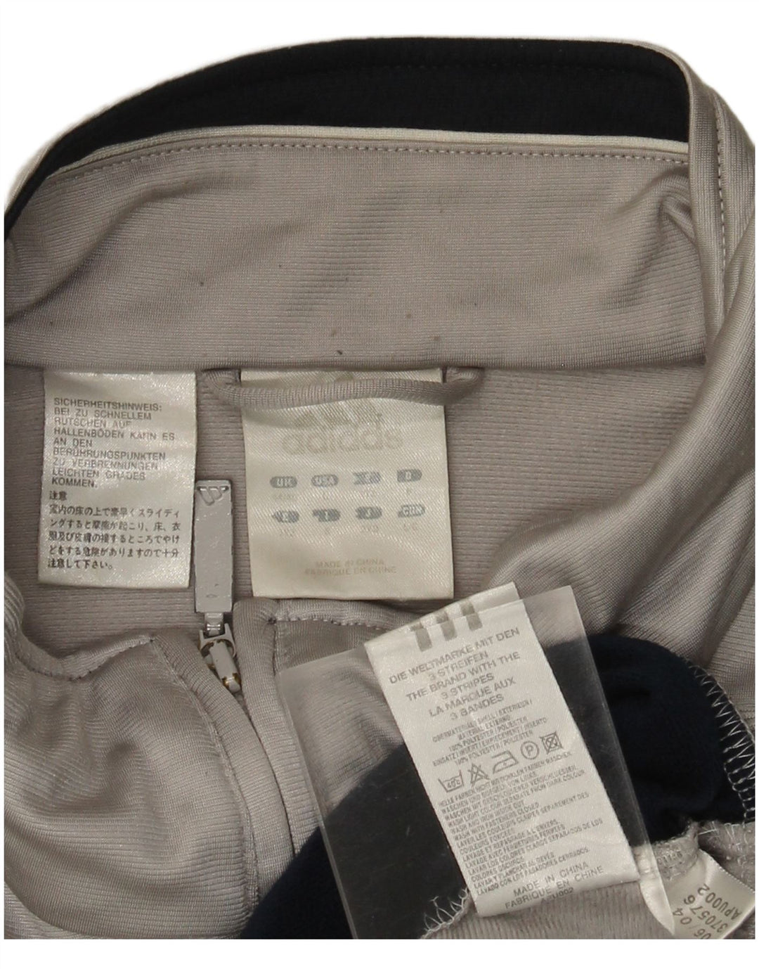 ADIDAS Mens Tracksuit Top Jacket UK 44/46 Large Grey Colourblock Polyester