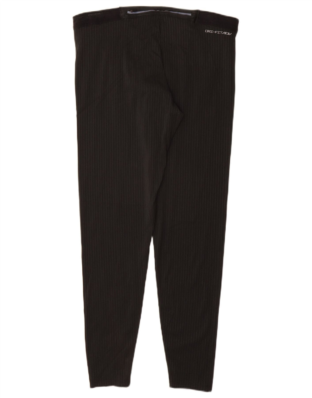 NIKE Womens Dri Fit Leggings UK 18 XL  Black Pinstripe Polyester