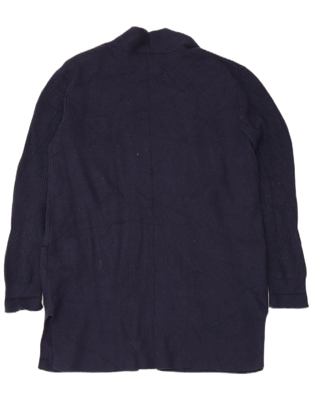 Marks & Spencer Womens Longline Cardigan Sweater UK 12 Medium Navy Blue