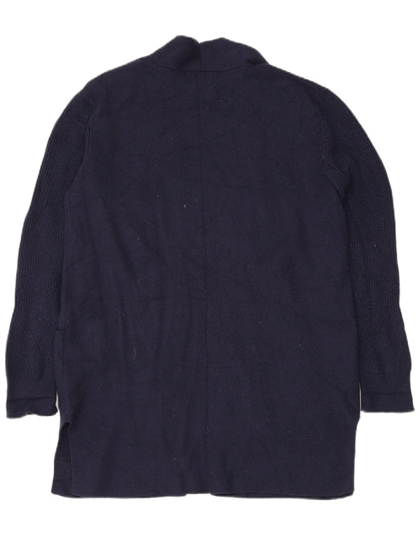 Marks & Spencer Womens Longline Cardigan Sweater UK 12 Medium Navy Blue