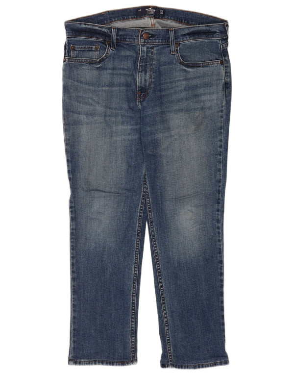 Hollister Mens Straight Slim Jeans W33 L27 Blue Cotton
