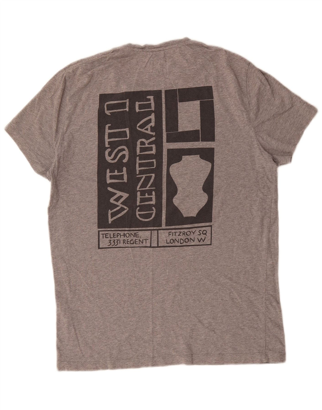 Jack Wills Mens Graphic T-Shirt Top Small Grey Flecked Cotton