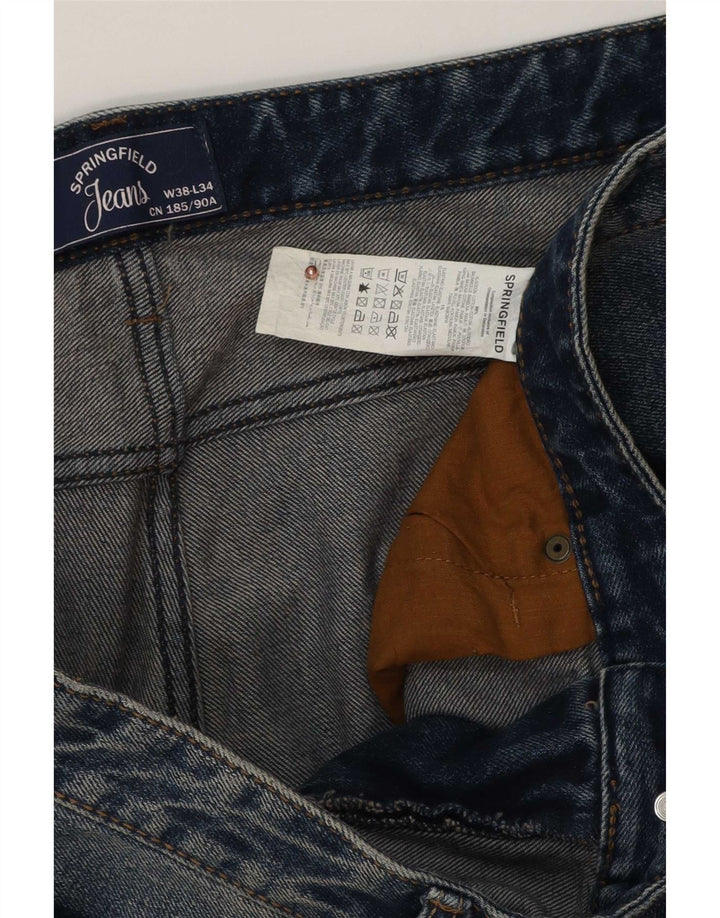 Springfield Mens Slim Jeans W38 L34 Blue Cotton