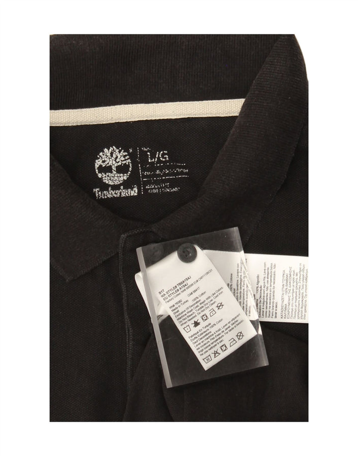 Timberland Mens Polo Shirt Large Black Cotton
