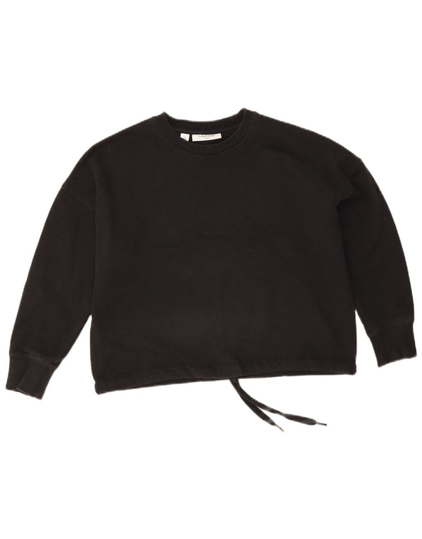 Calvin Klein Womens Golf Crop Oversized Top 3/4 Sleeve UK 10 Small Black