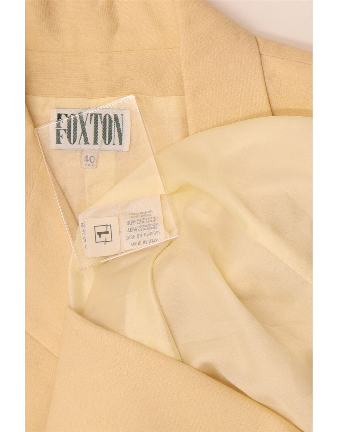 Vintage Womens Overcoat IT 40 Small Beige Acetate
