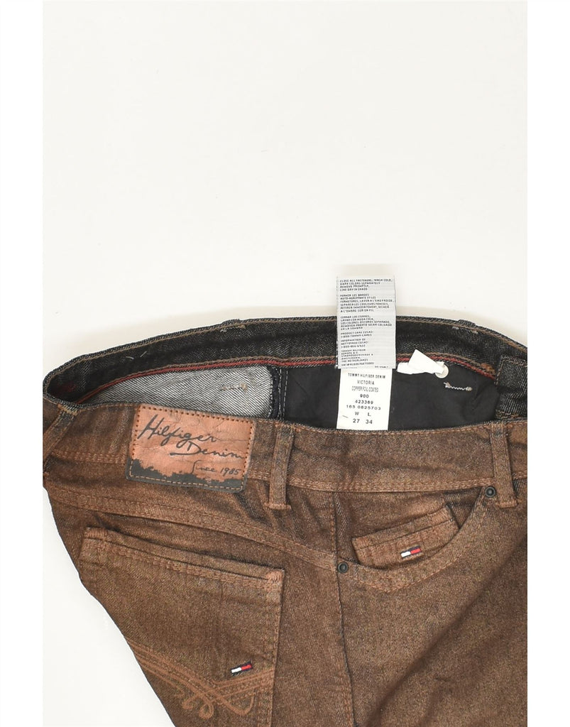 TOMMY HILFIGER Womens Victoria Slim Casual Trousers W27 L34 Brown Cotton | Vintage Tommy Hilfiger | Thrift | Second-Hand Tommy Hilfiger | Used Clothing | Messina Hembry 