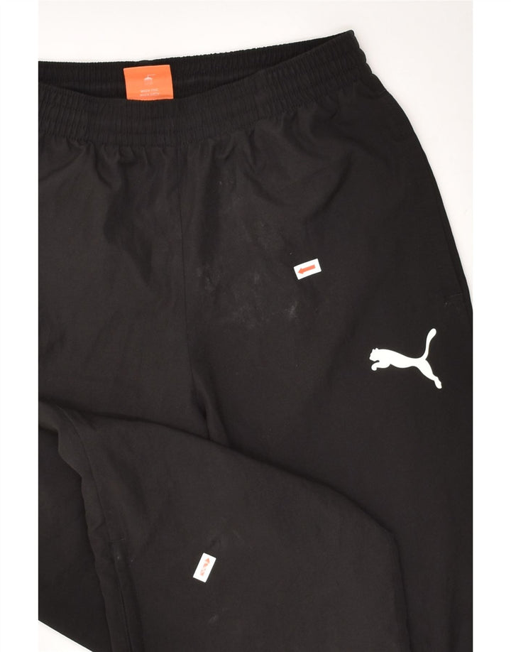 PUMA Womens Tracksuit Trousers Medium Black Polyester | Vintage Puma | Thrift | Second-Hand Puma | Used Clothing | Messina Hembry 