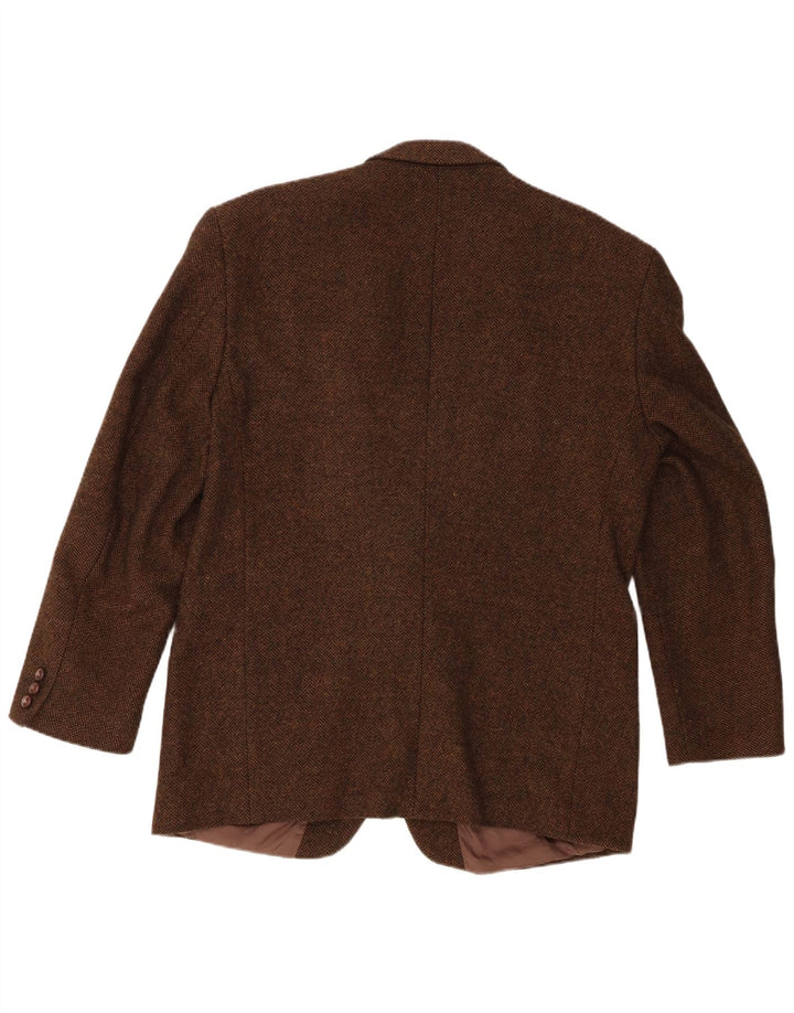 Yves Gerard Mens 2 Button Blazer Jacket IT 52 XL Brown Herringbone New Wool