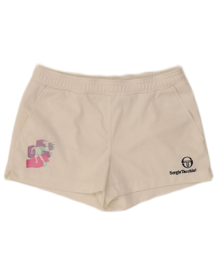 Sergio Tacchini Mens Casual Shorts Size 36 W36 White Polyester